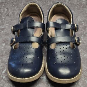 FootMates Navy Blue Dress Shoes with Double Strap Closure